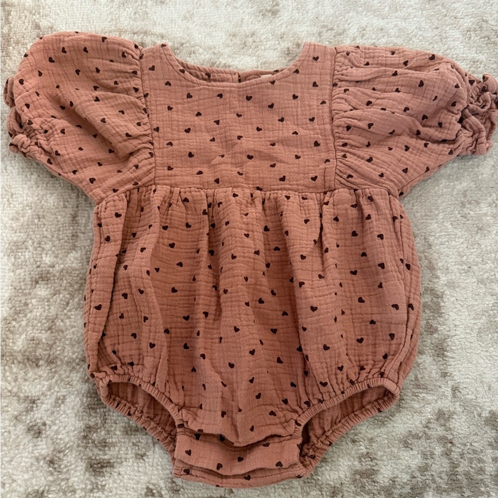 Quincy Mae Rust Heart Print One Piece